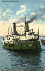 Steamer City Of St. Ignace Postcard