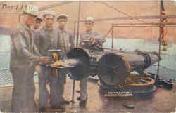 Loading Torpedo Tube On U. S. Destroyer Hull Postcard