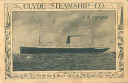 SS Lenape Clyde Steamship Co. Postcard