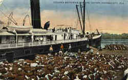 Steamer Brunswick Loading Cotton Panama City, FL Postcard Postcard
