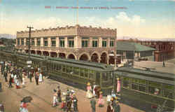 Electric Train Arriving At Venice California Postcard Postcard
