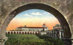 Mission San Luis Through The Arch Oceanside, CA Postcard Postcard