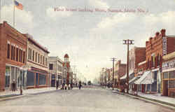 First Street Looking West Postcard