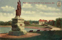 Wallace Statue, Druid Hill Park Baltimore, MD Postcard Postcard