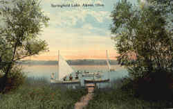 Springfield Lake Akron, OH Postcard Postcard