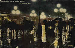 Broadway On A Rainy Night St. Louis, MO Postcard Postcard