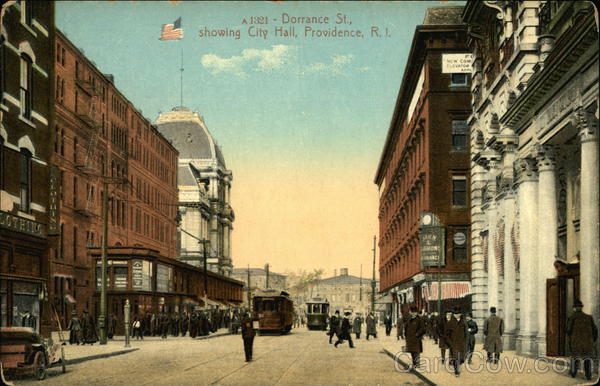 Dorrance Street, Showing City Hall Providence Rhode Island