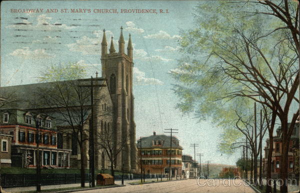 Broadway and St. Mary's Church Providence Rhode Island
