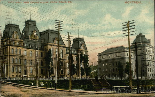 City Hall and Courthouse from Craig Street Montreal QC Canada