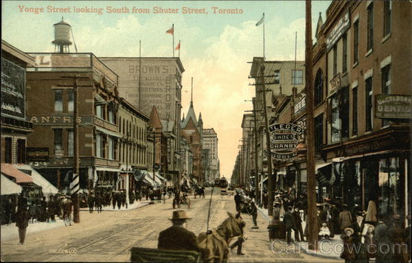 Younge Street Looking South From Shuter Street Toronto Canada