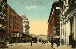 Dorrance Street, Showing City Hall Postcard