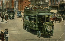 Double Deck Bus, on Fifth Avenue Postcard