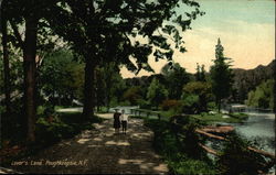 Couple walking on Lover's Lane Postcard