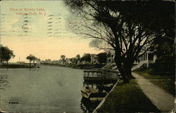 View on Wesley Lake Asbury Park, NJ Postcard Postcard
