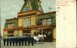 The Old Three Ones Fire Station Providence, RI Postcard Postcard