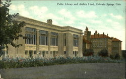 Public Library and Antler's Hotel Colorado Springs, CO Postcard Postcard