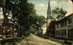 Main Street, Looking East Wickford, RI Postcard Postcard