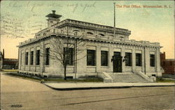 The Post Office Woonsocket, RI Postcard Postcard