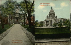 Old and New State House Postcard