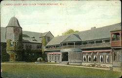 Casino Court and Clock Tower Newport, RI Postcard Postcard