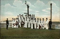 Semaphore Drill Naval Training Station Postcard