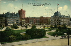 Civic Centre, "Exchange Place" Providence, RI Postcard Postcard