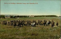 Battery of Artillery, Aldershot Camp Postcard