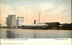 CPR Steamboat and Elevators Postcard