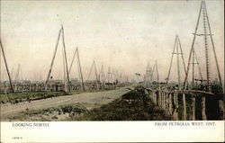 Looking North From Petrolia West Postcard