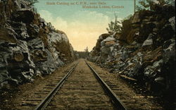 Rock Cutting on CPR Near Bala Postcard