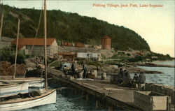 Fishing Village, Lake Superior Postcard