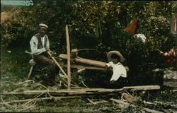 Indian Basket Making Postcard