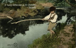 A Young Enthusiast on the Humber River Postcard