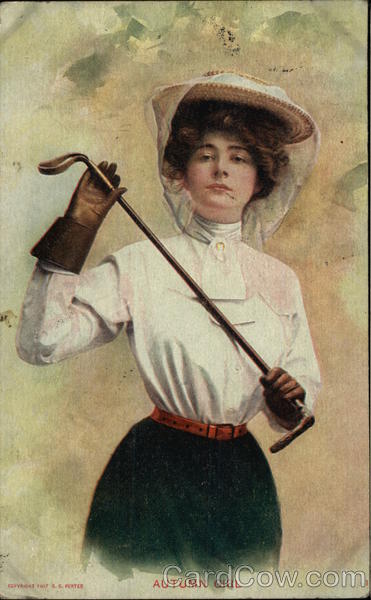 Autumn Girl - Woman Holding Golf Club Women
