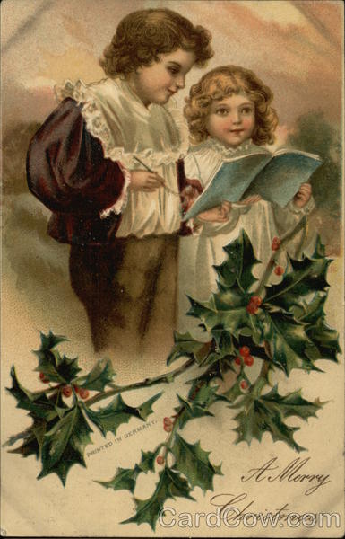 Two Children Writing List in Book