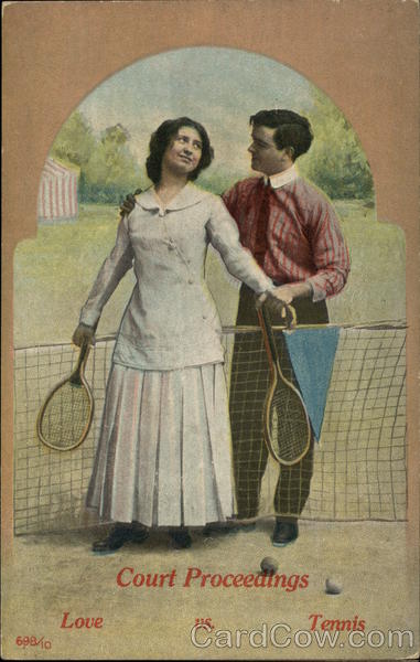 Woman And Man Hold Tennis Rackets Near The Net Couples