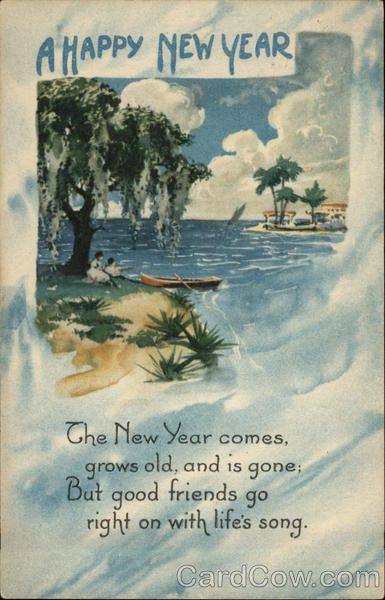 A Happy New Year - Tropical Scene New Year's