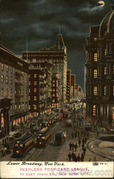 Lower Broadway, New York Post Card Clubs & Collecting