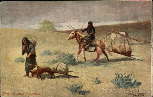 Travois and Squaws Native Americana