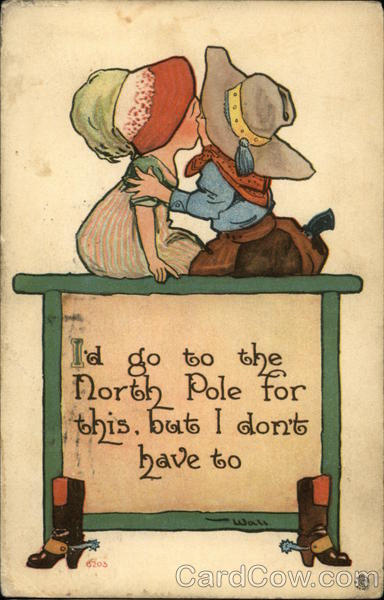 Boy and Girl Kissing Children