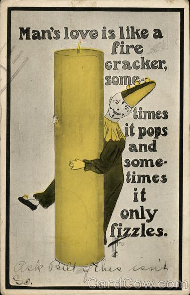 Clown Hugging Firework Romance & Love