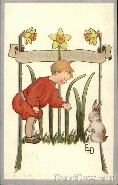 A Joyous Easter - Child with Bunny With Children