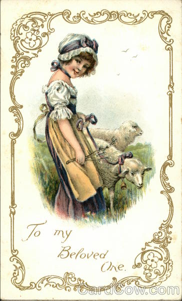 Girl in Field Tending Sheep Romance & Love