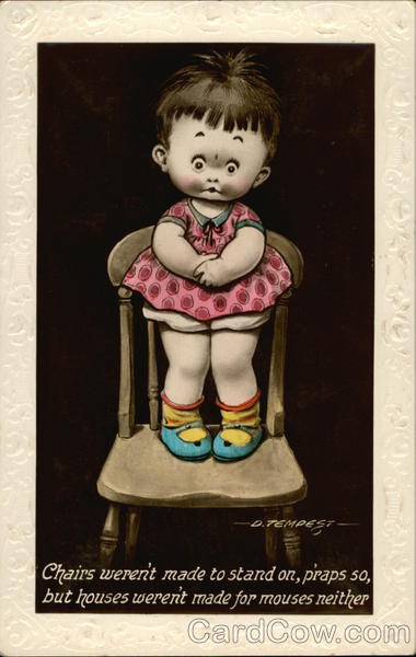 Little Girl Stands On A Chair Comic, Funny