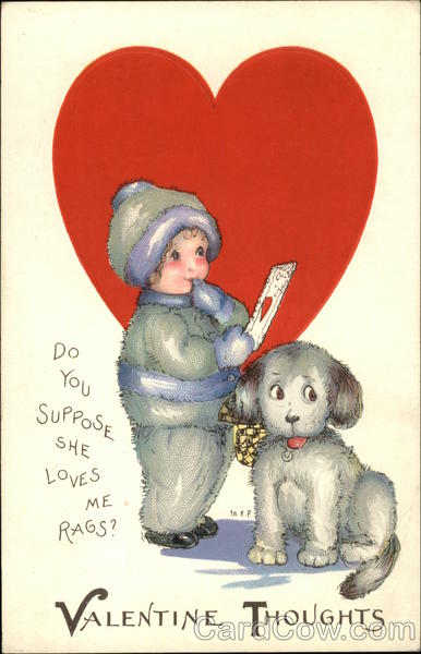 Child and Dog with Valentine Children