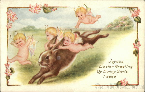 Joyous Easter Greeting By Bunny Swift I Send With Bunnies