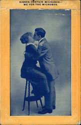 Man And Woman Kiss Romatically Postcard