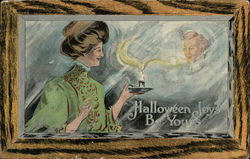 Woman Holding Candle Showing Man's Head Woman Holding Candle Showing Man's Head