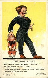 The Proud Father Comic, Funny Postcard Postcard