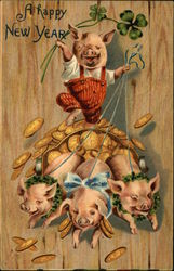 A Happy New Year with Pigs, Gold Coins, and Shamrocks A Happy New Year with Pigs, Gold Coins, and Shamrocks